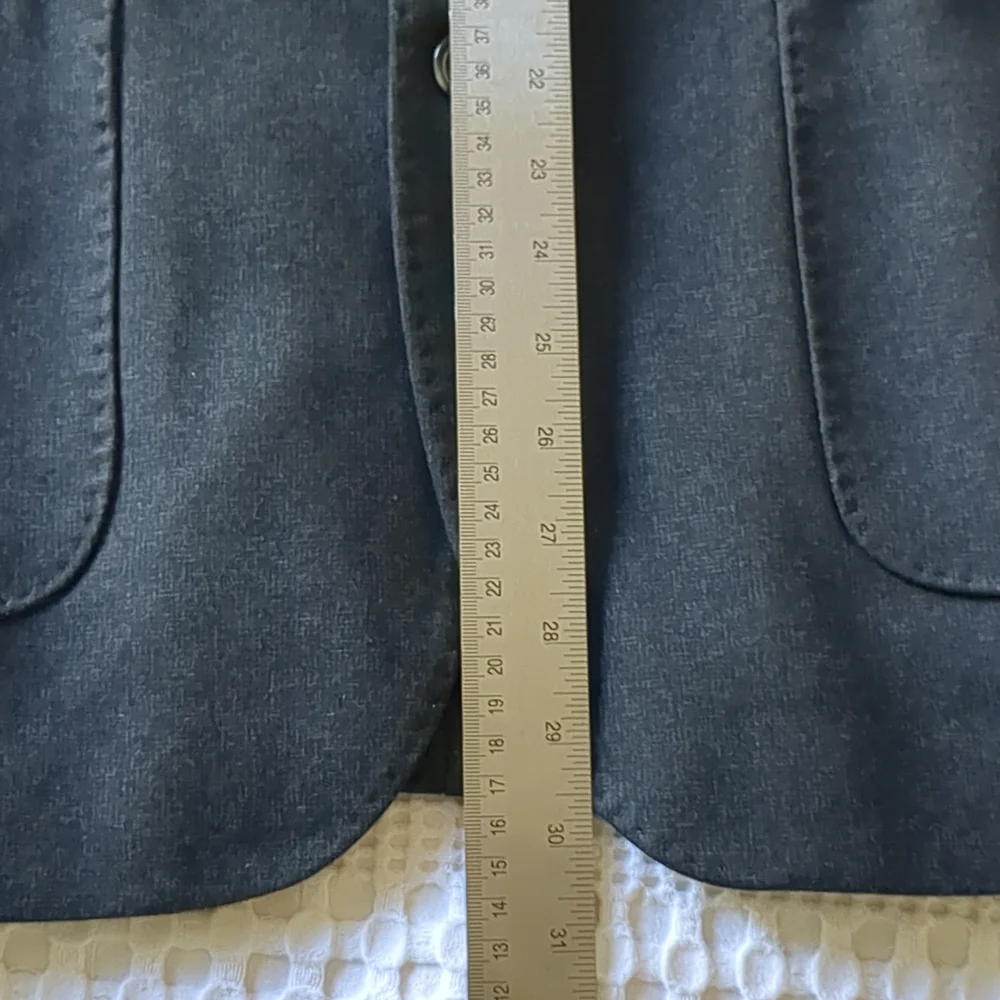 7Diamonds‎ Fit Sport Coat Blazer Medium Charcoal Black Royal Blue EXCELLENT COND
